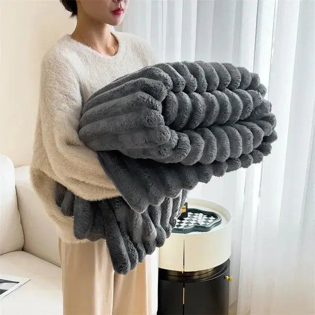 CozyLux - Coperta morbida con motivo strutturato per comfort supremo