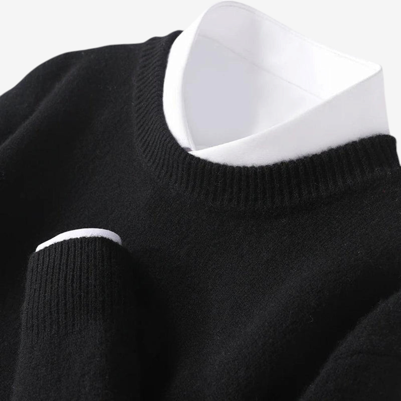 RibbedCrewline – Classic Crewneck Sweater with Ribbed Cuffs and Hem