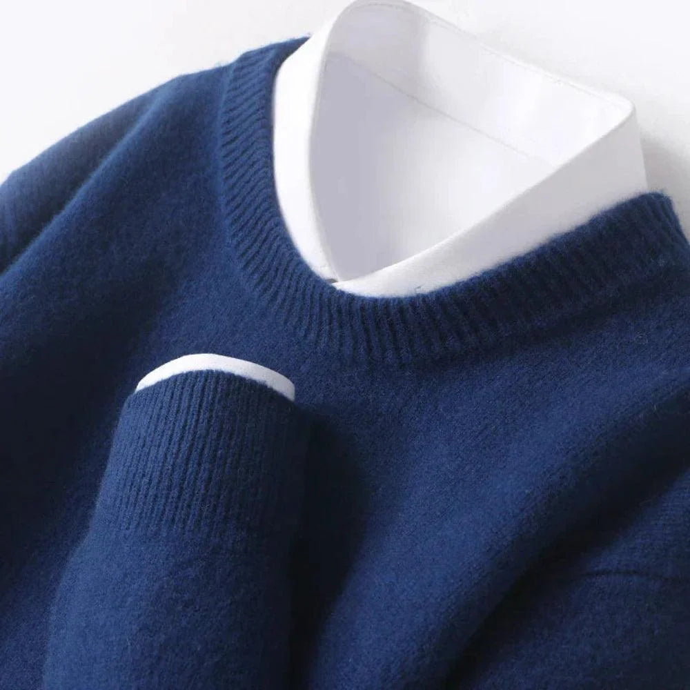 RibbedCrewline – Classic Crewneck Sweater with Ribbed Cuffs and Hem