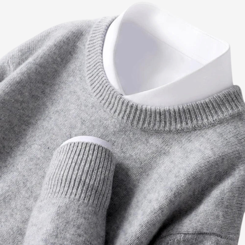 RibbedCrewline – Classic Crewneck Sweater with Ribbed Cuffs and Hem