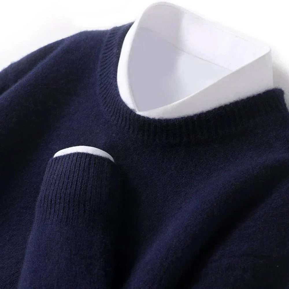 RibbedCrewline – Classic Crewneck Sweater with Ribbed Cuffs and Hem