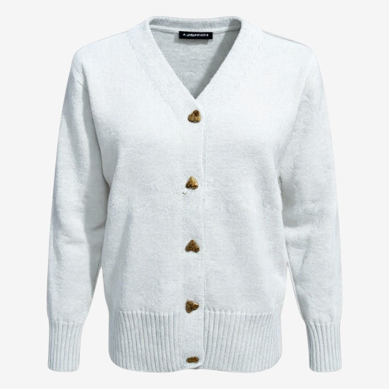 WoolThread - Camisola de lã merino para mulher com fecho de botões