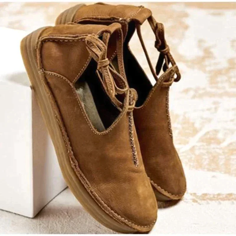 Mary – Bottines à Bout Rond avec Enfilage Facile et Lacets