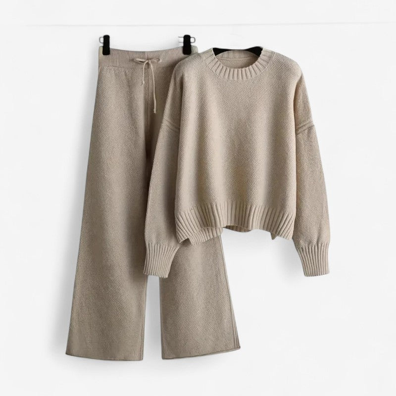 Patricia – Set două piese cu pulover cu mâneci lungi și pantaloni largi