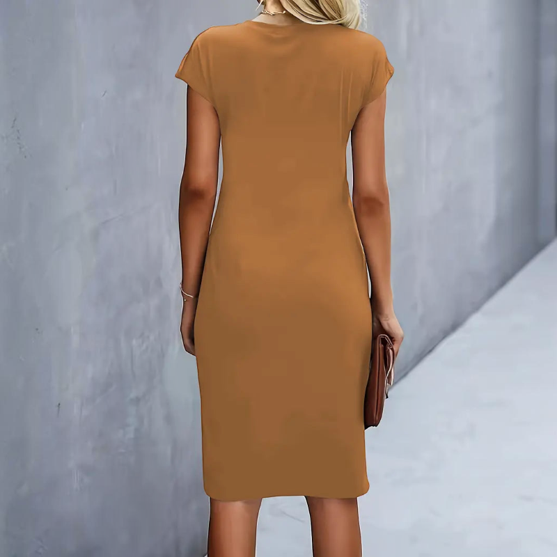 Vestido midi ajustado con cintura torcida para mujer
