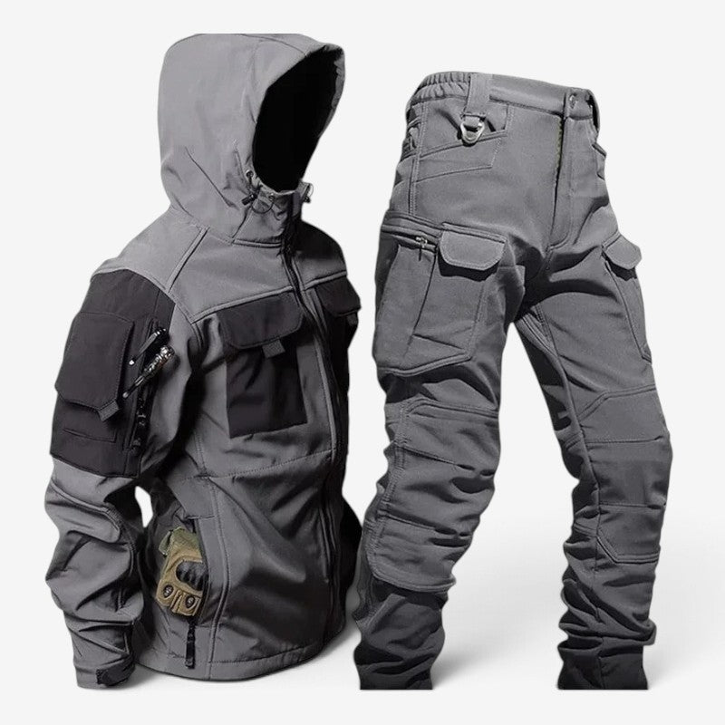 Cargova – Ensemble cargo pour homme d’extérieur avec veste à capuche et pantalon cargo
