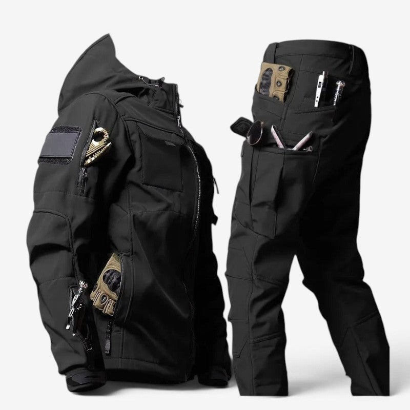 Cargova – Ensemble cargo pour homme d’extérieur avec veste à capuche et pantalon cargo
