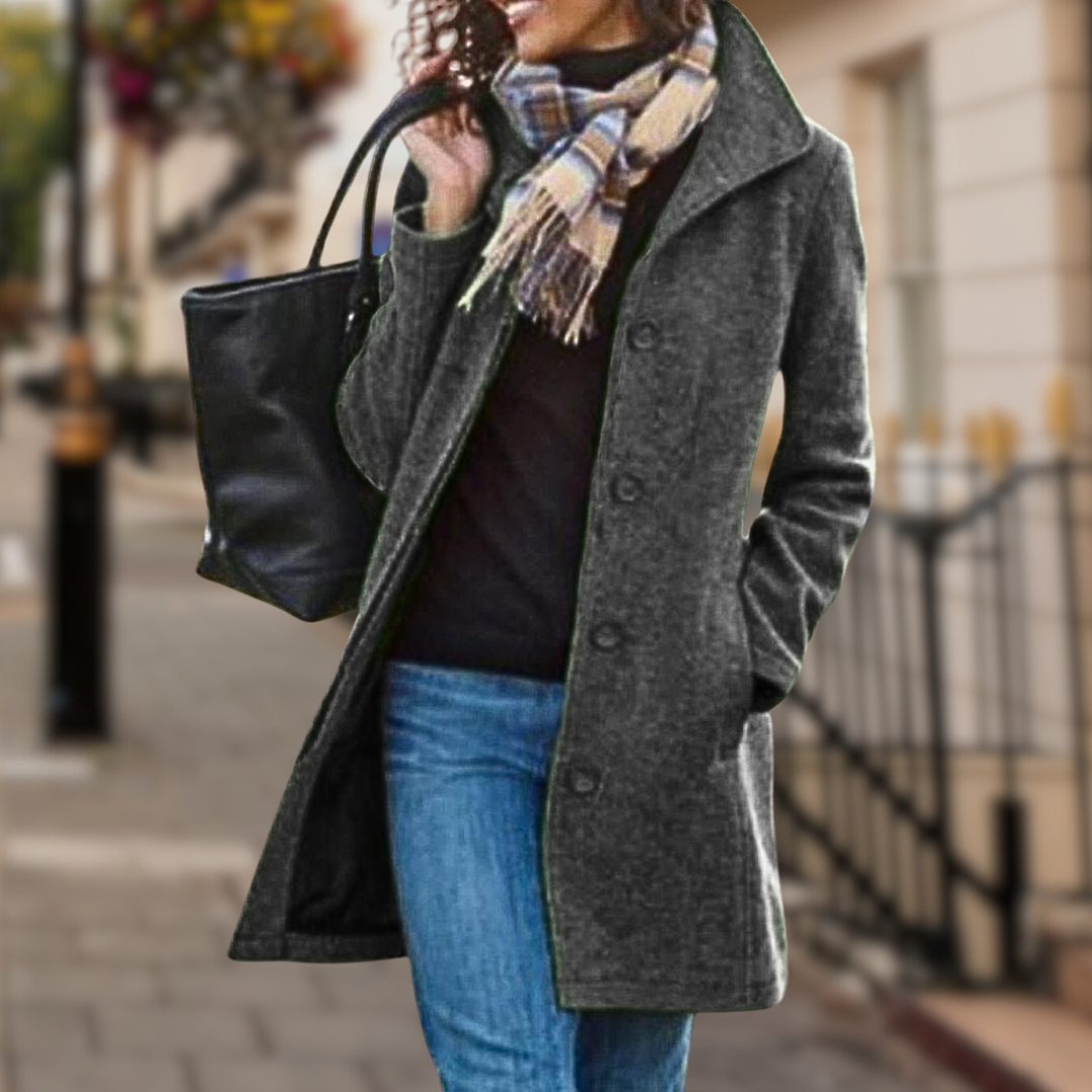 Algisa - Manteau raffiné avec col montant pour une élégance intemporelle