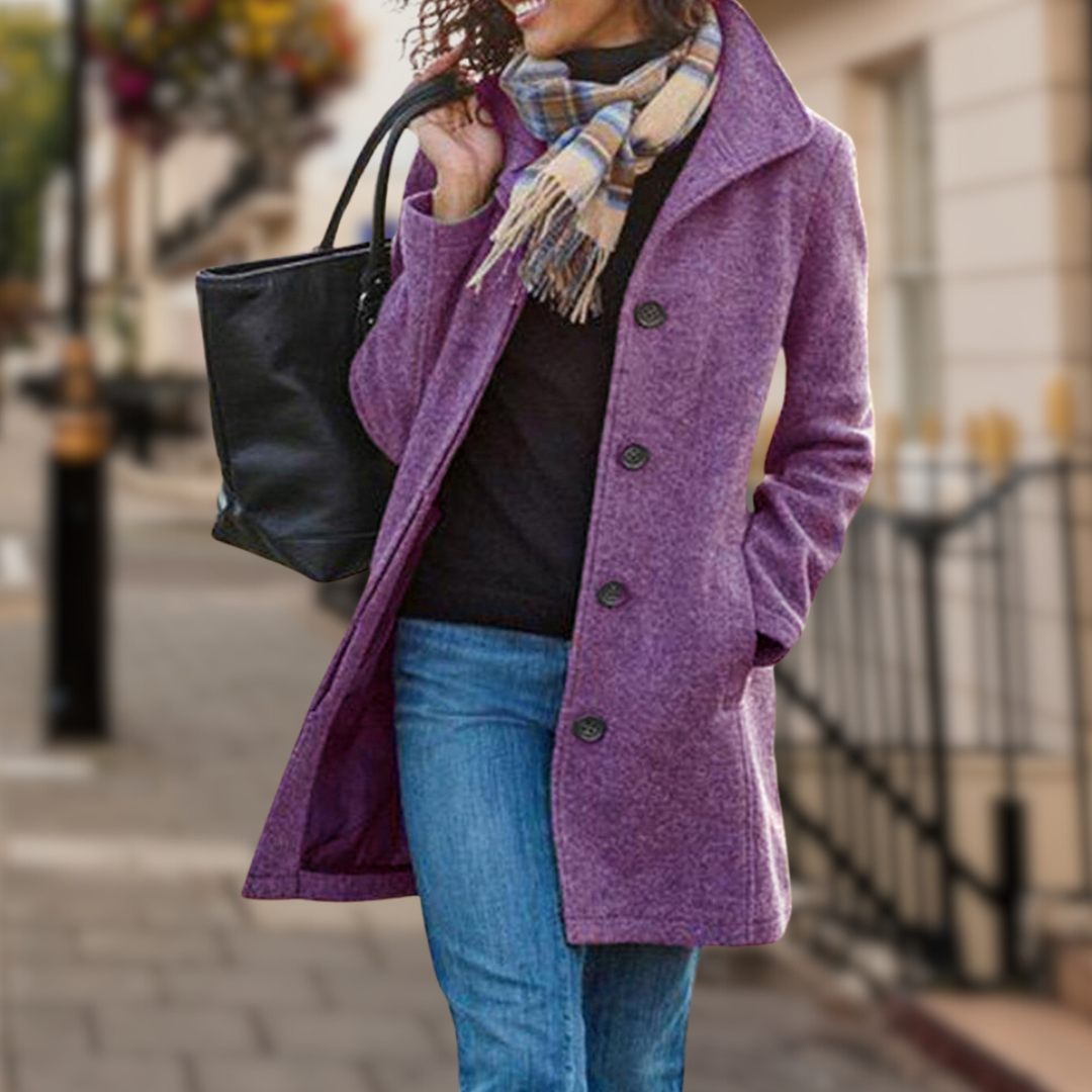 Algisa - Manteau raffiné avec col montant pour une élégance intemporelle