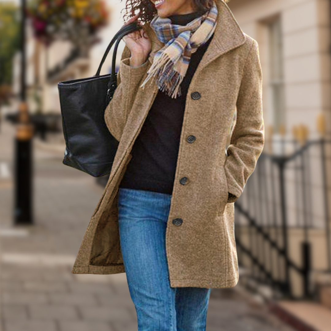 Algisa - Manteau raffiné avec col montant pour une élégance intemporelle