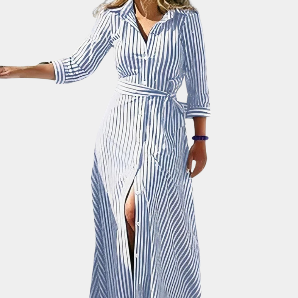 Sophia – Abito maxi con maniche lunghe e stampe eleganti
