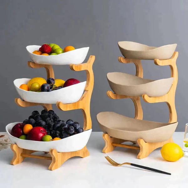 FruitStack - Fruttiera creativa a più livelli per una conservazione elegante e salvaspazio
