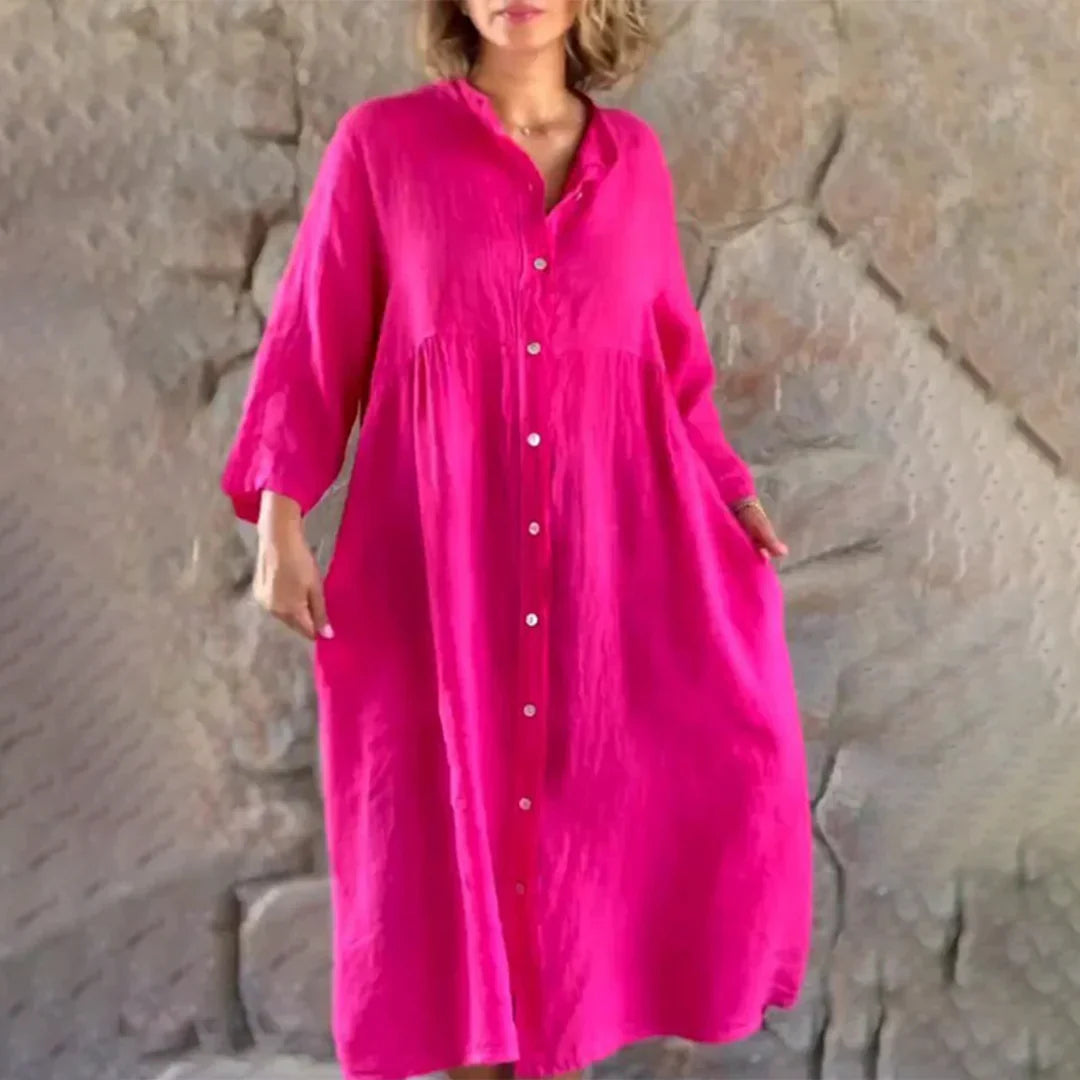 Luna - Robe ceinturée élégante avec imprimé ludique