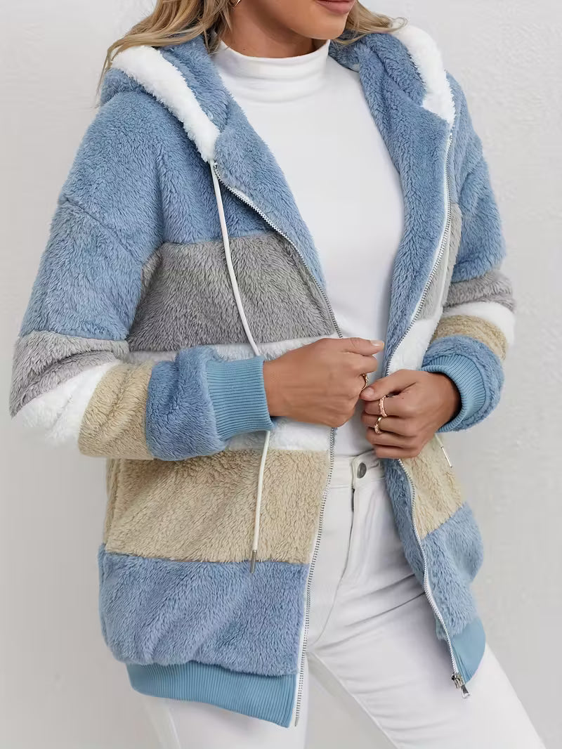 TeddyHood – Fluffy Fleece Vest with Full-Length Zipper and Hood