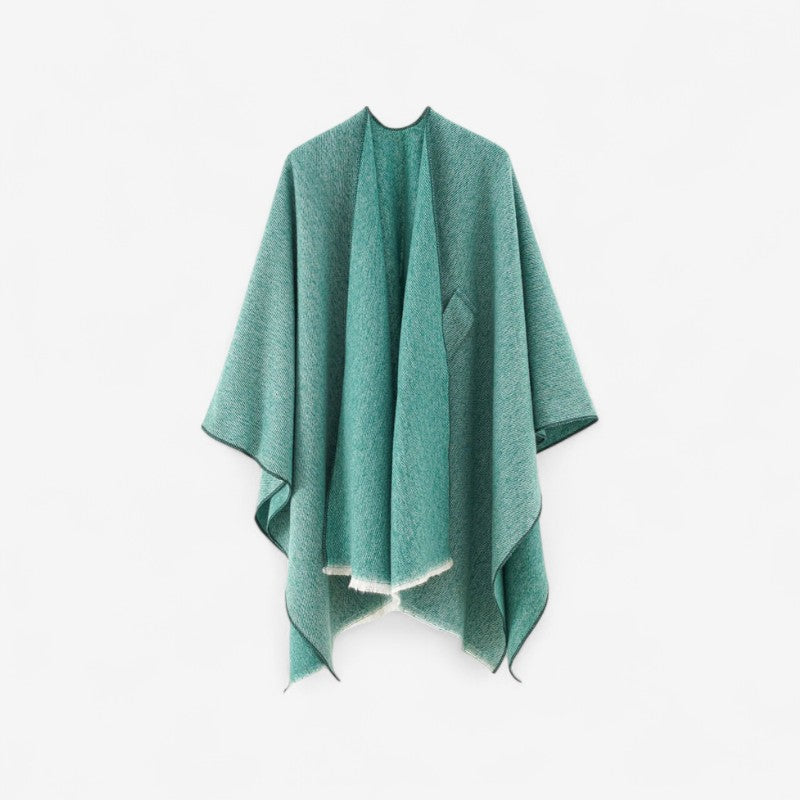 Jessica - Poncho avec enroulement aux épaules et franges