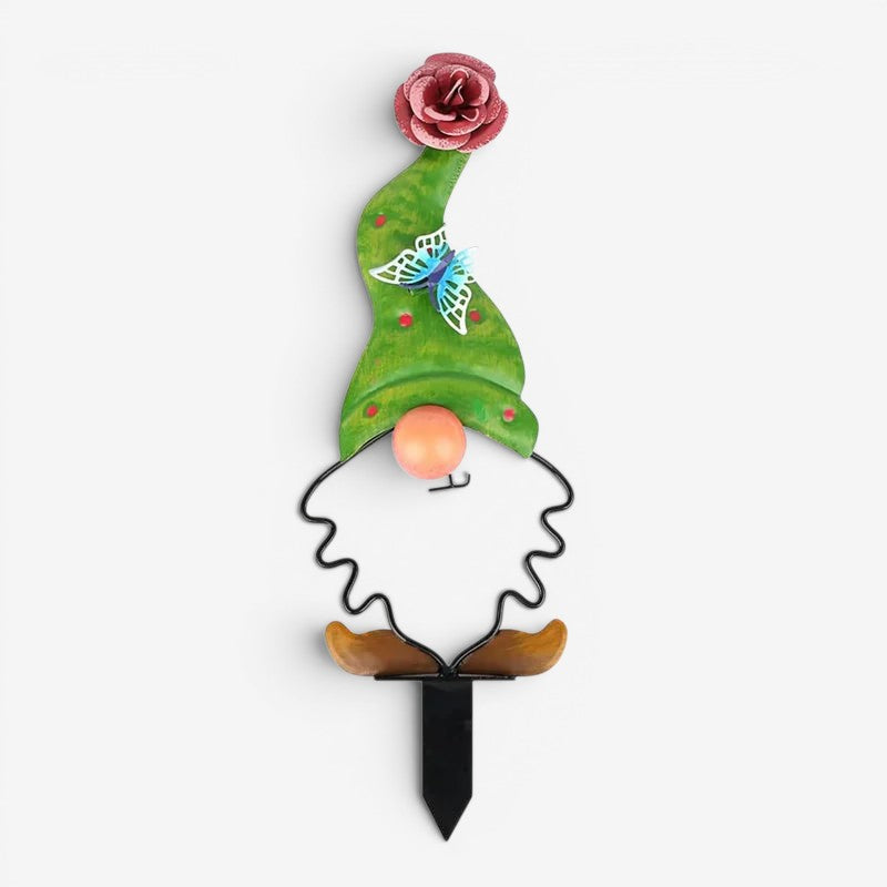 Decorazione Gnomo da Giardino con Insetti Farfalla 3D