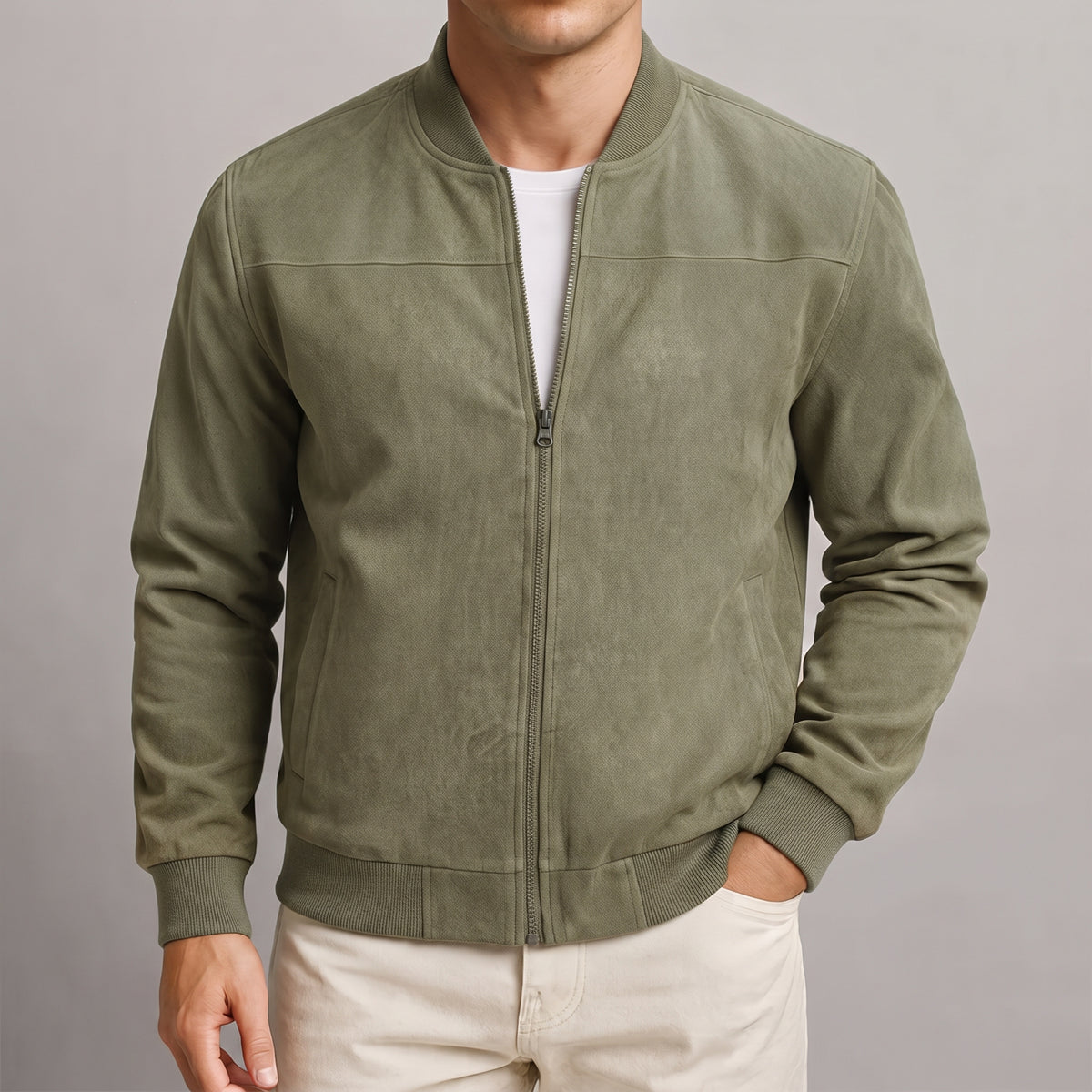 Ribforge - Men's Bomber Jacket with Stand-Up Collar