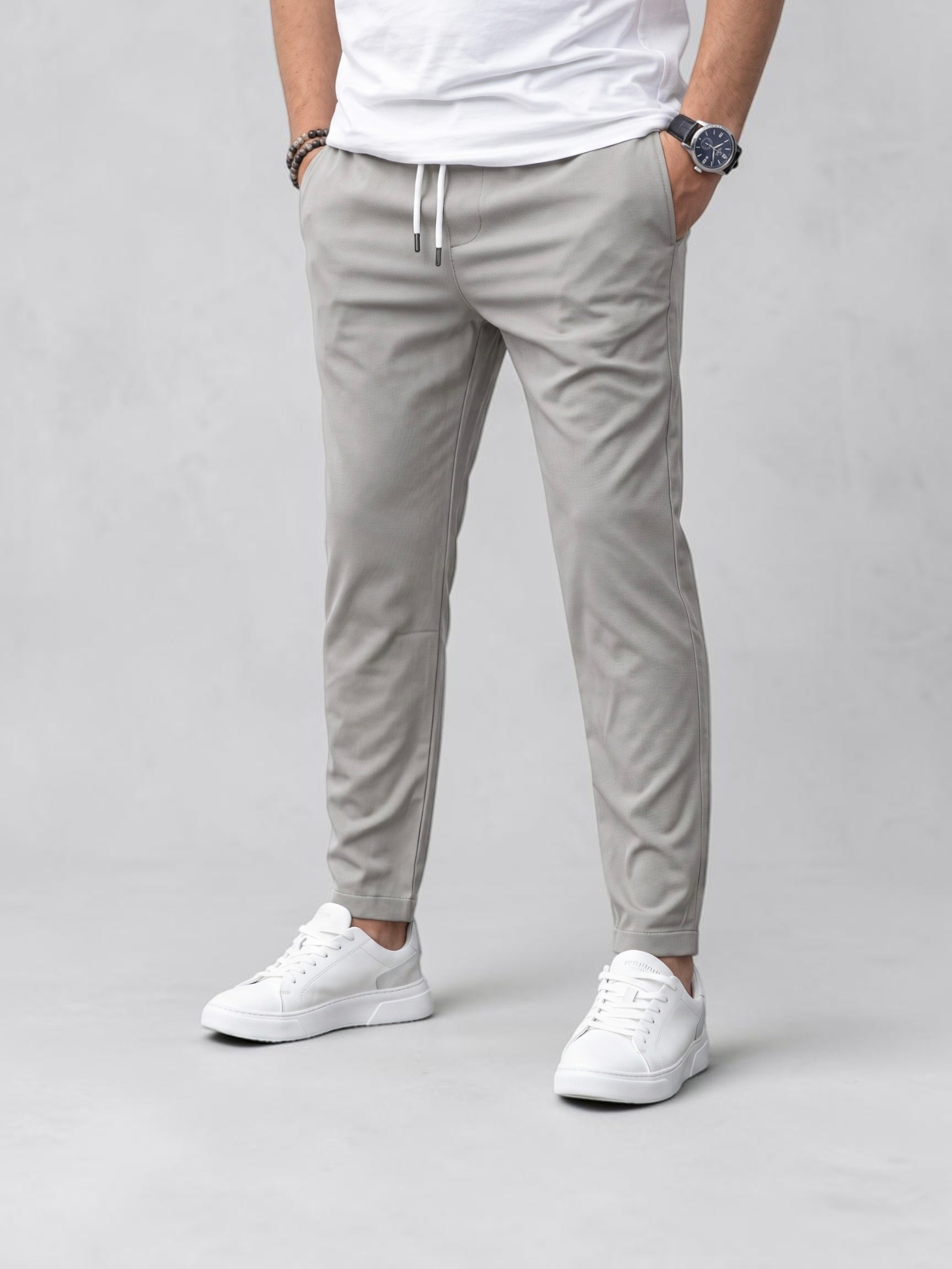 Pantaloni da uomo elasticizzati premium grigi