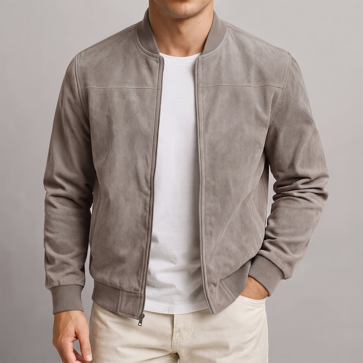 Ribforge - Men's Bomber Jacket with Stand-Up Collar