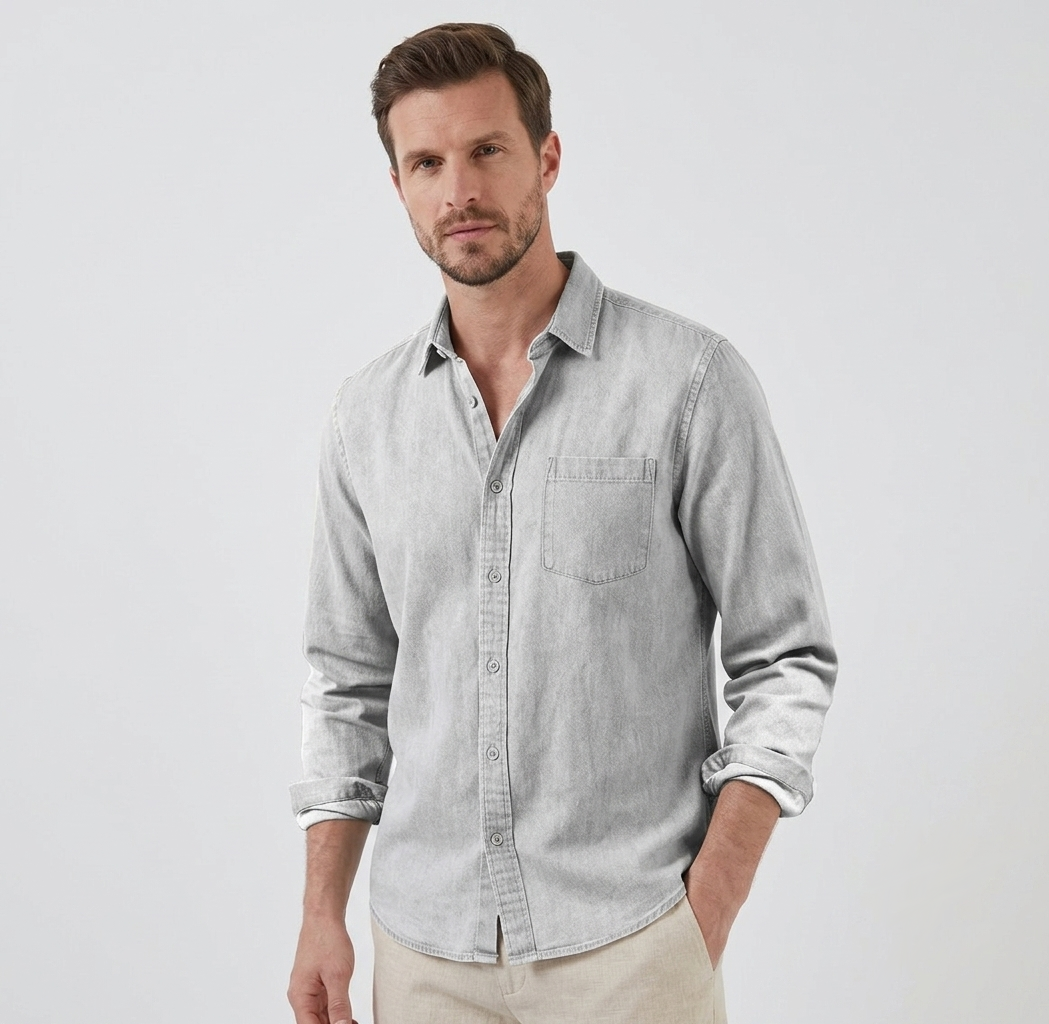Men's Long Sleeve Button Front Shirt