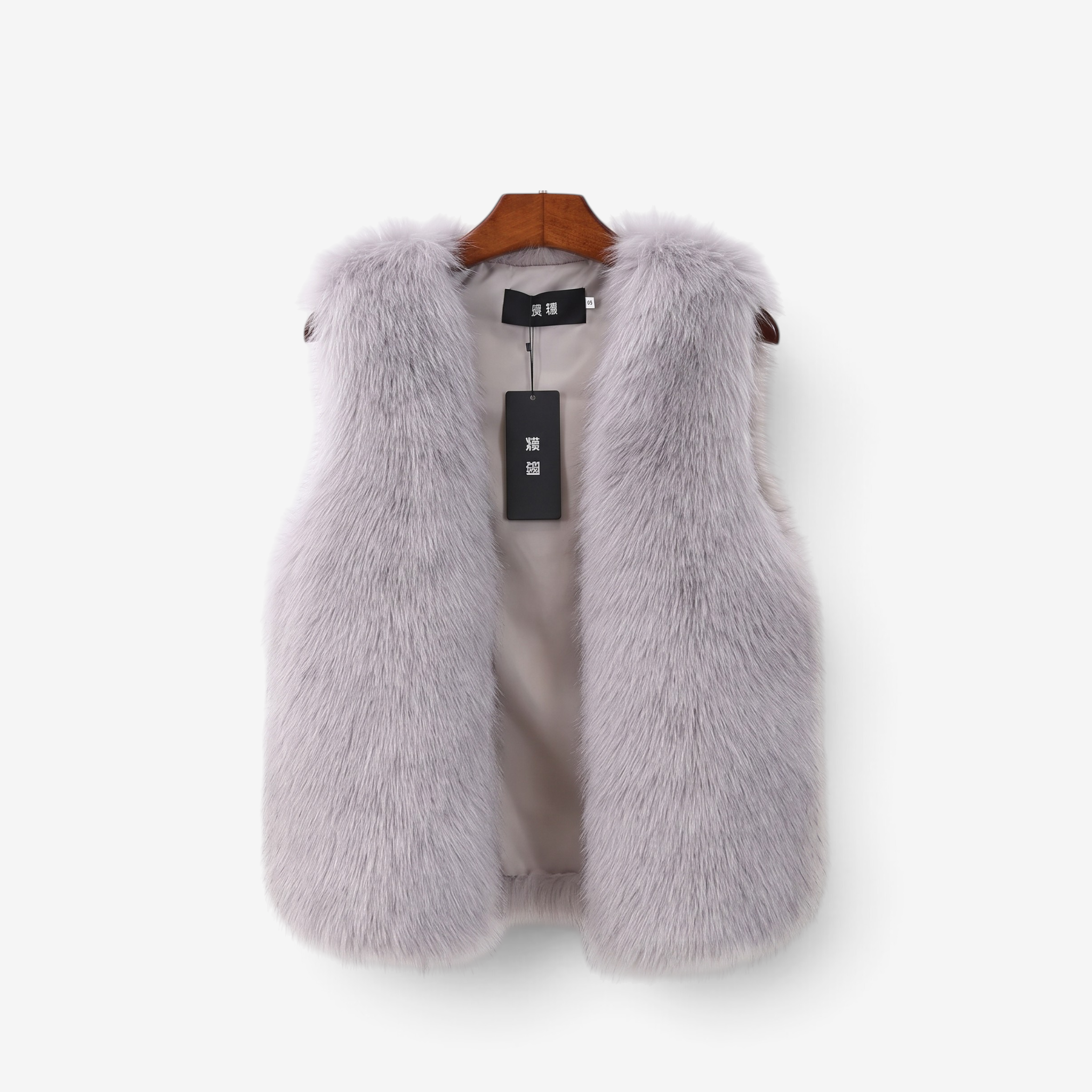 Sophia - Gilet in ecopelliccia con design aperto sul davanti