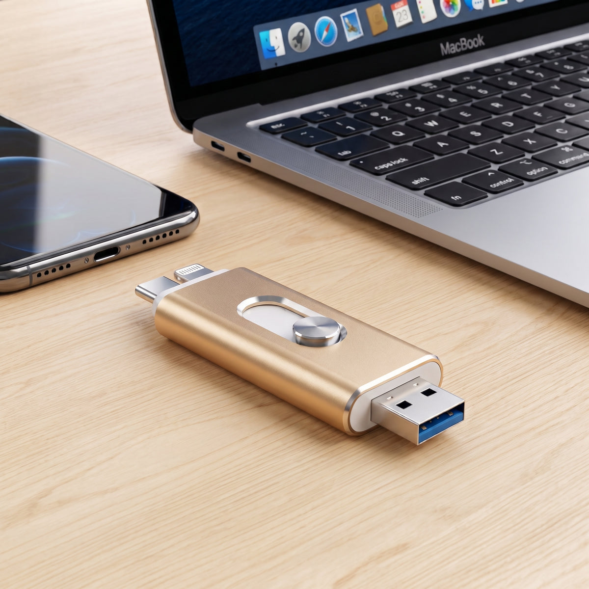Unità flash USB 3-in-1 DataFlex con connettori USB 3.0 e Type-C