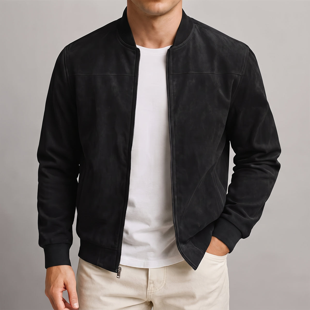 Ribforge - Men's Bomber Jacket with Stand-Up Collar