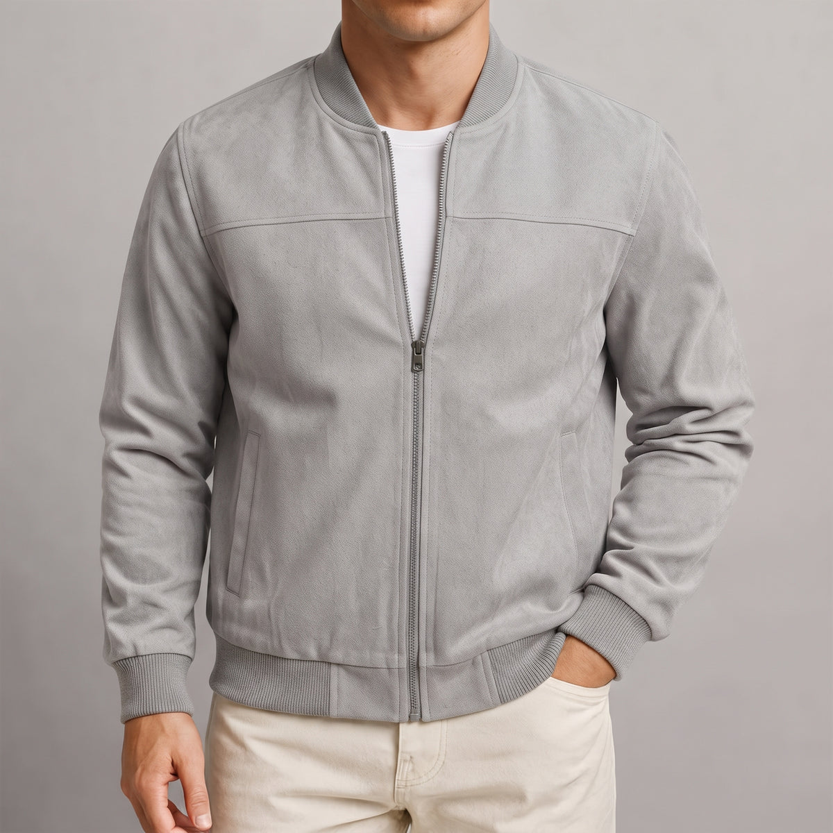 Ribforge - Men's Bomber Jacket with Stand-Up Collar