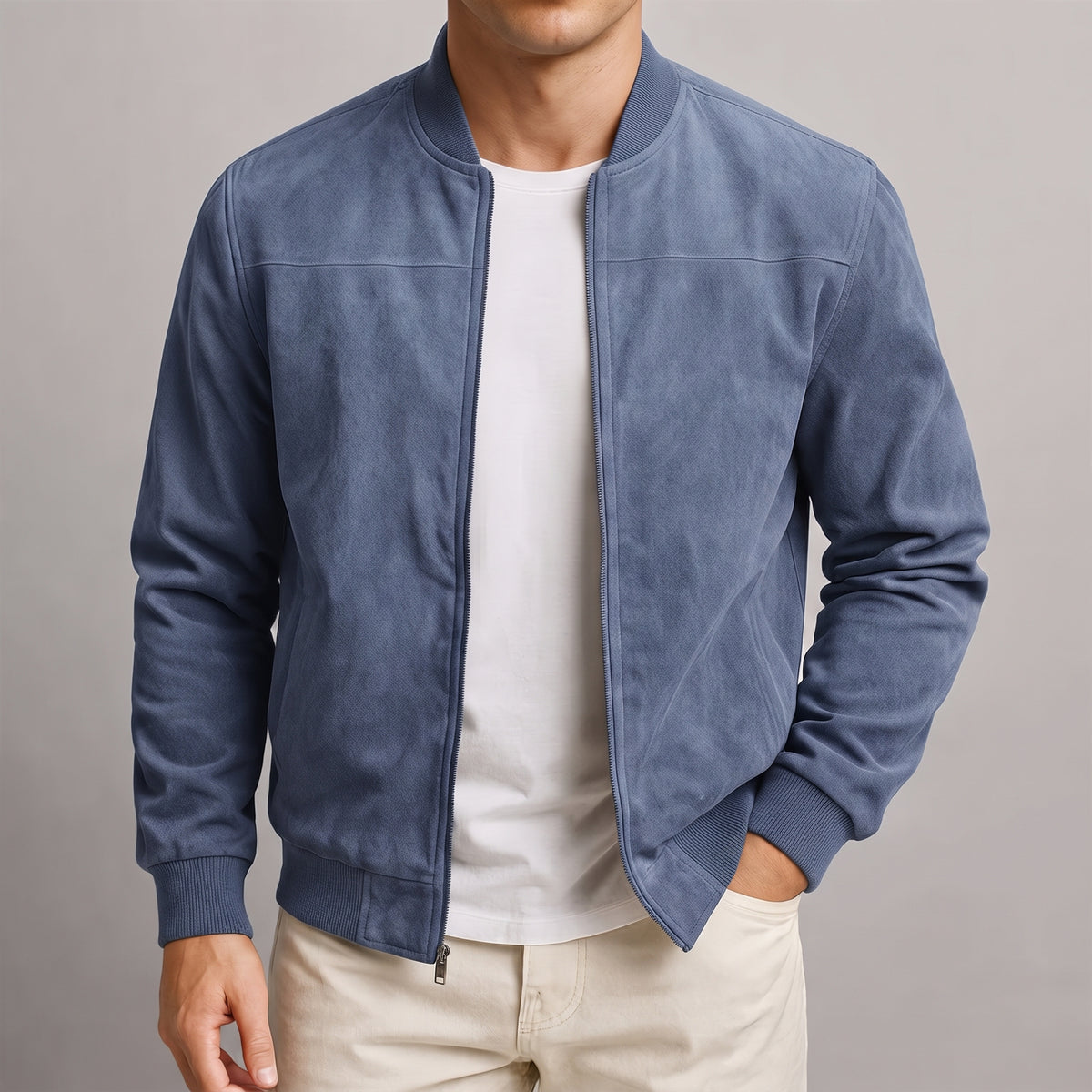 Ribforge - Men's Bomber Jacket with Stand-Up Collar