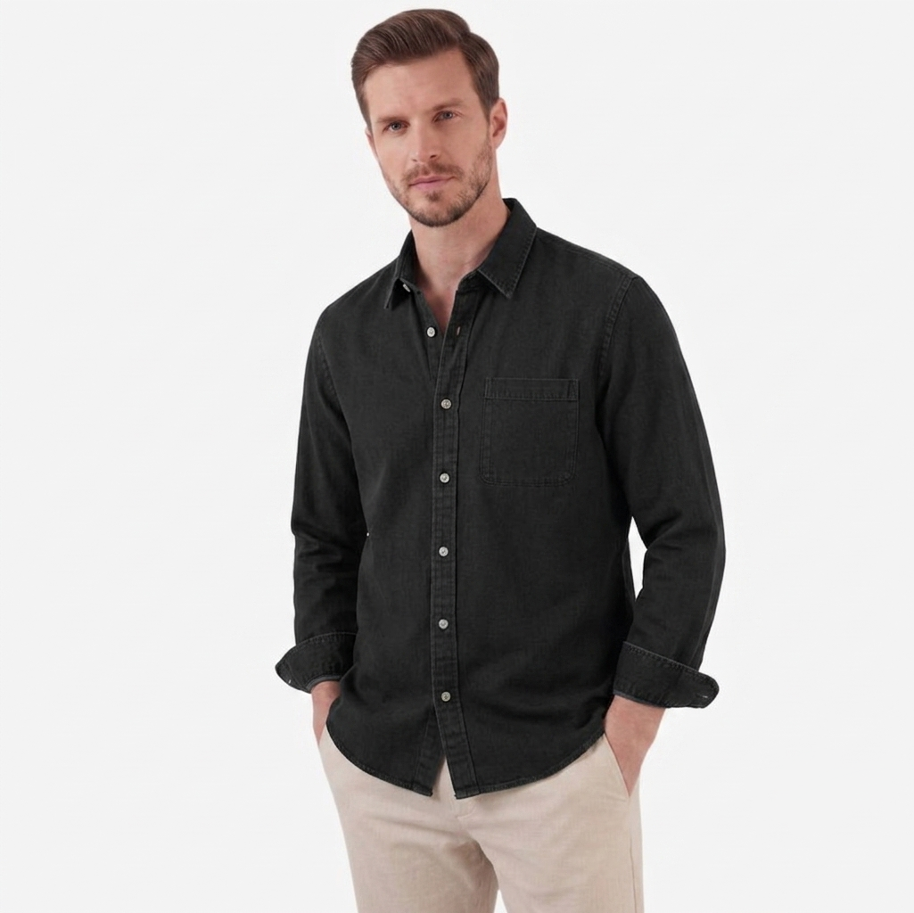 Men's Long Sleeve Button Front Shirt
