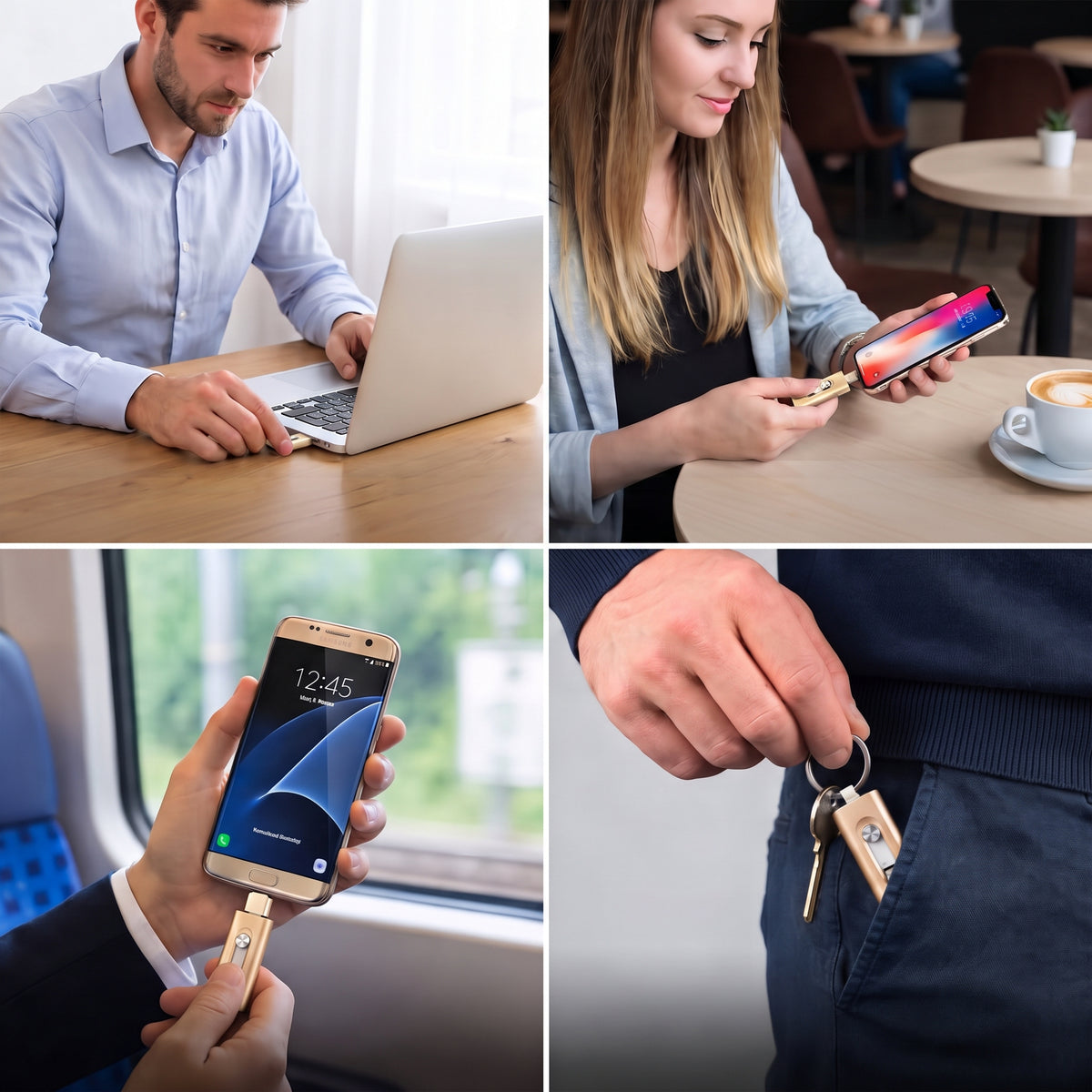 Unità flash USB 3-in-1 DataFlex con connettori USB 3.0 e Type-C