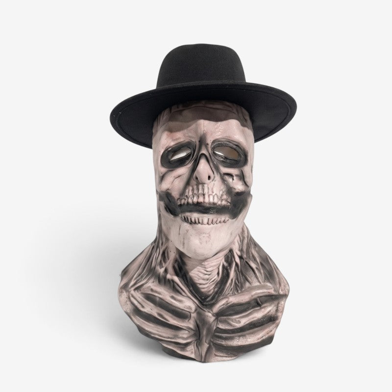 Realistic Skeleton Mask with Hat for Halloween