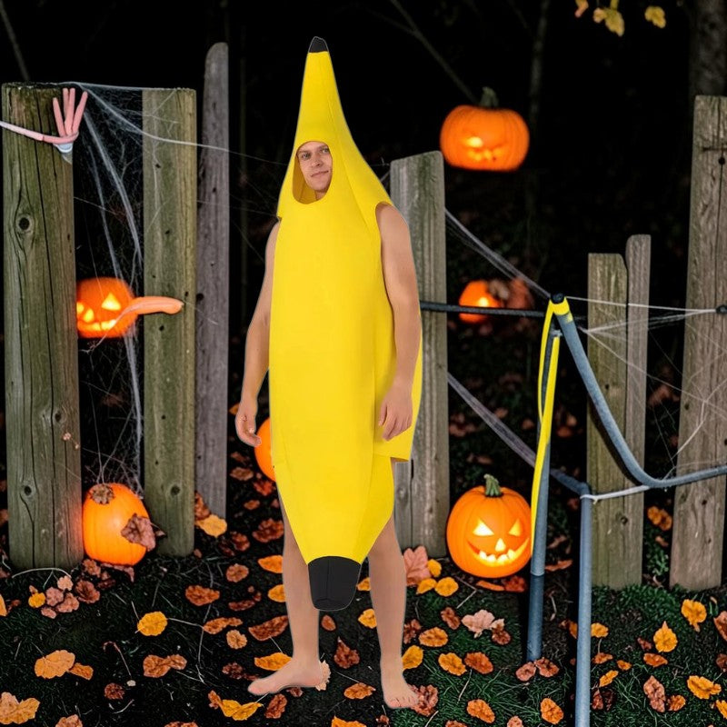 Vtipný žlutý banánový kostým pro muže