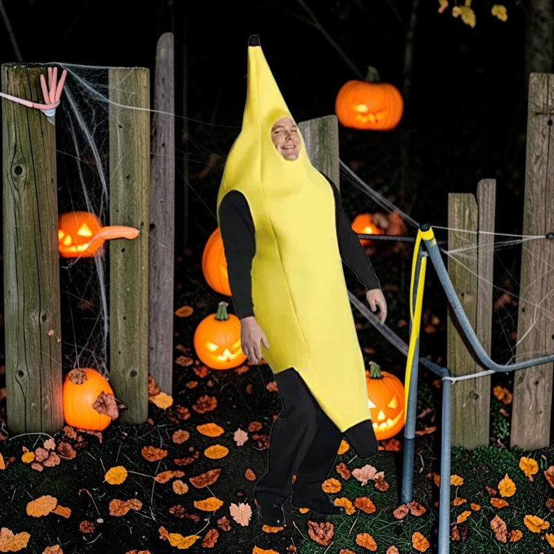 Vtipný žlutý banánový kostým pro muže