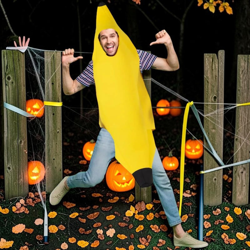 Vtipný žlutý banánový kostým pro muže