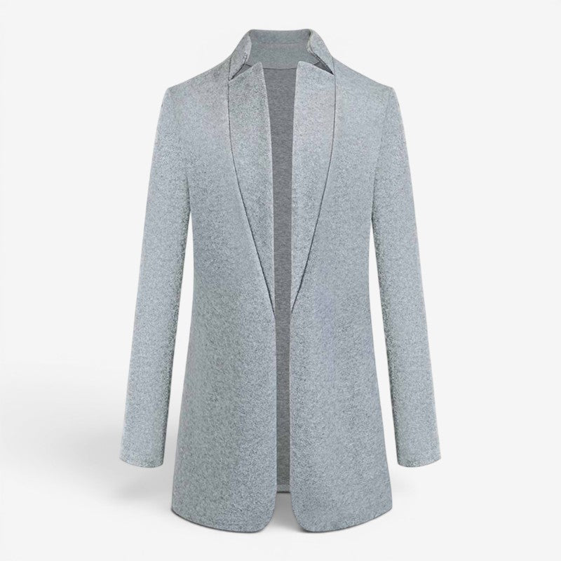 Cappotto donna con collo a revers e maniche lunghe