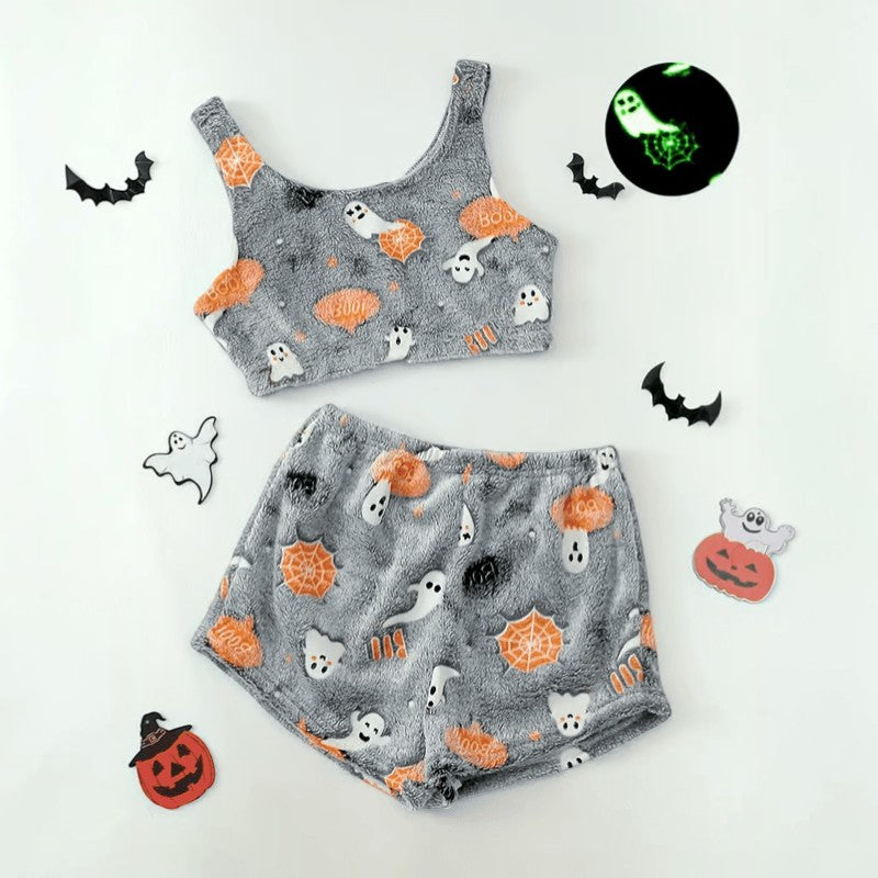 Lina - Conjunto de pijama de Halloween com padrões de fantasmas