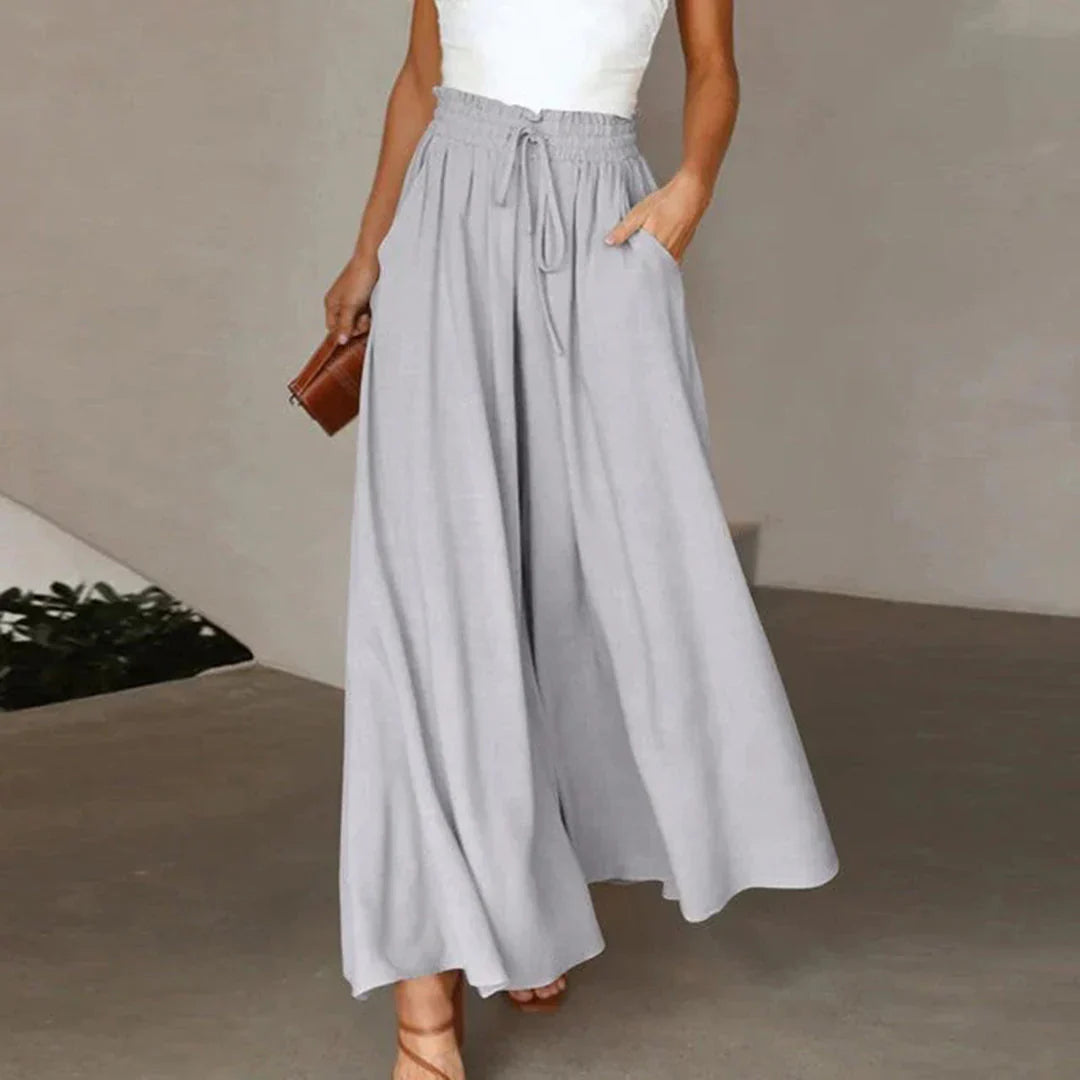 Mira – Trendy high-waisted palazzo pants with wide legs and loose fit