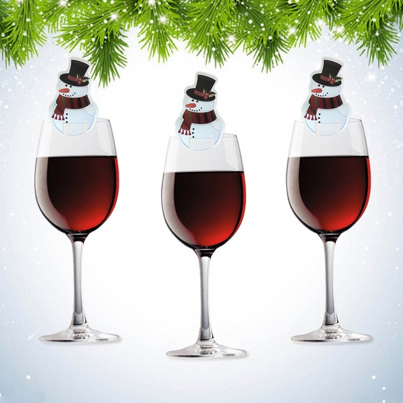 FestiGlass - Karácsonyi borospohár-díszek ünnepi sapkamintákkal