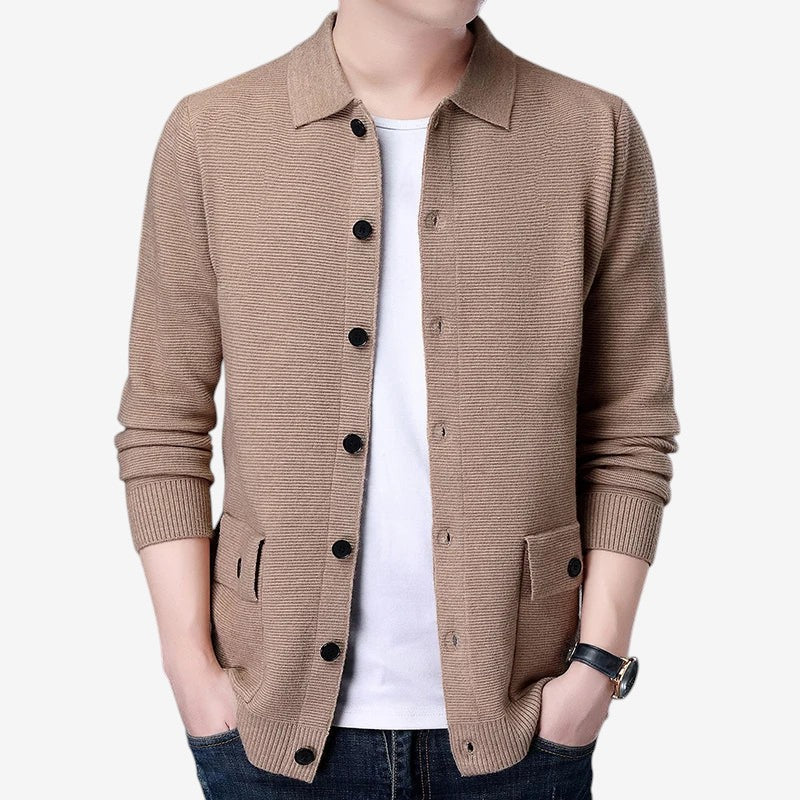 Mark – Cardigan à manches longues avec boutons et poches latérales