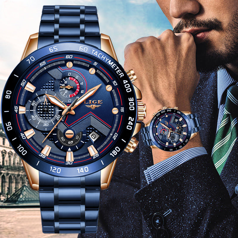 James - Montre de luxe avec mouvement quartz et guichet date pour un look raffiné