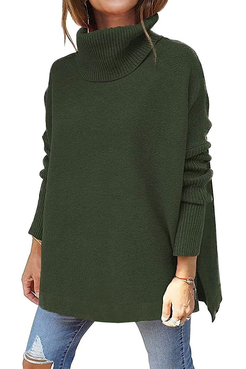 Lena - Morbido dolcevita oversize con orlo spaccato