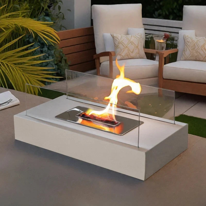 TableFlame - Chimenea de sobremesa con paneles de vidrio templado