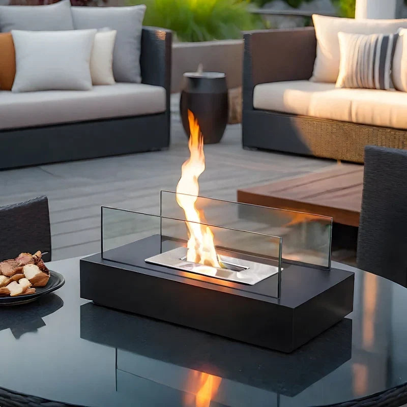 TableFlame - Chimenea de sobremesa con paneles de vidrio templado