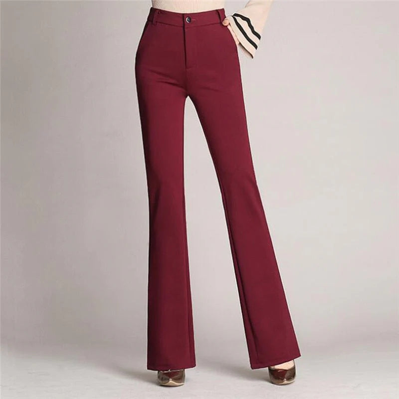 Mila – Pantalon évasé taille haute avec poches latérales