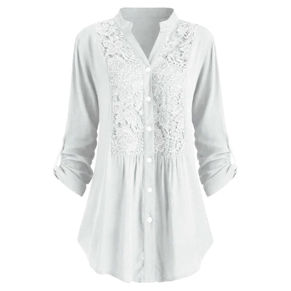 Celeste – Blouse longue élégante avec manches bouffantes tendance