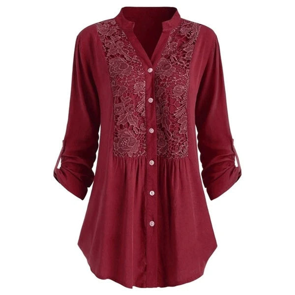Celeste – Blouse longue élégante avec manches bouffantes tendance