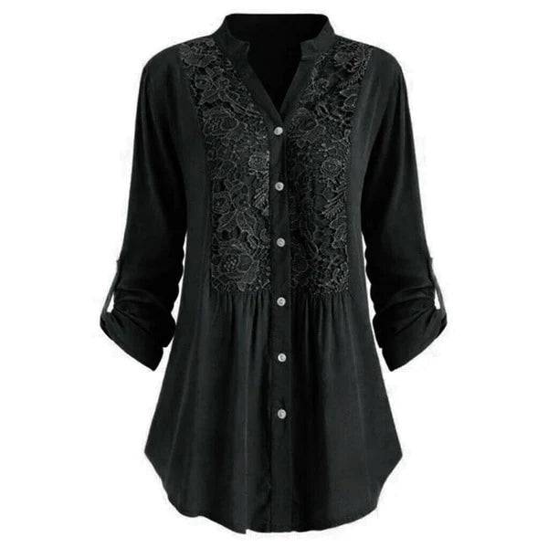 Celeste – Blouse longue élégante avec manches bouffantes tendance
