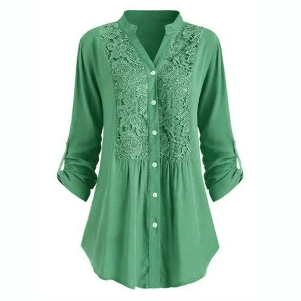 Celeste – Blouse longue élégante avec manches bouffantes tendance