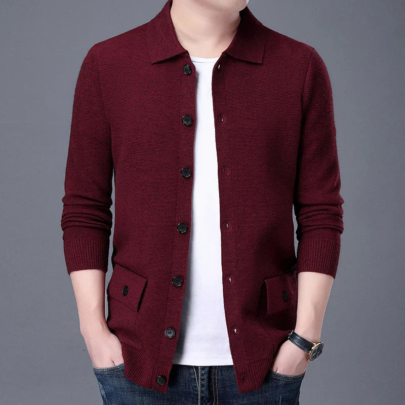 Mark – Cardigan à manches longues avec boutons et poches latérales